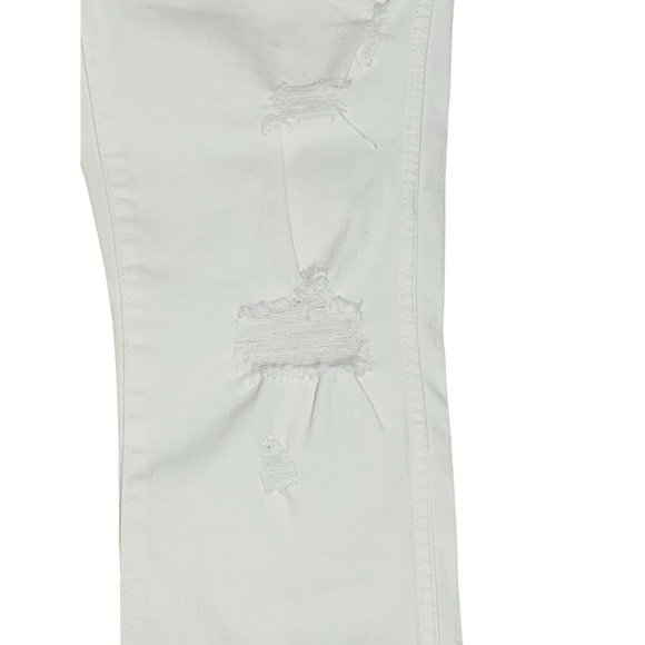 Gap Slim Straight Jean White Denim Distressed High Rise‎ Size 10/30 Regular - Picture 6 of 16